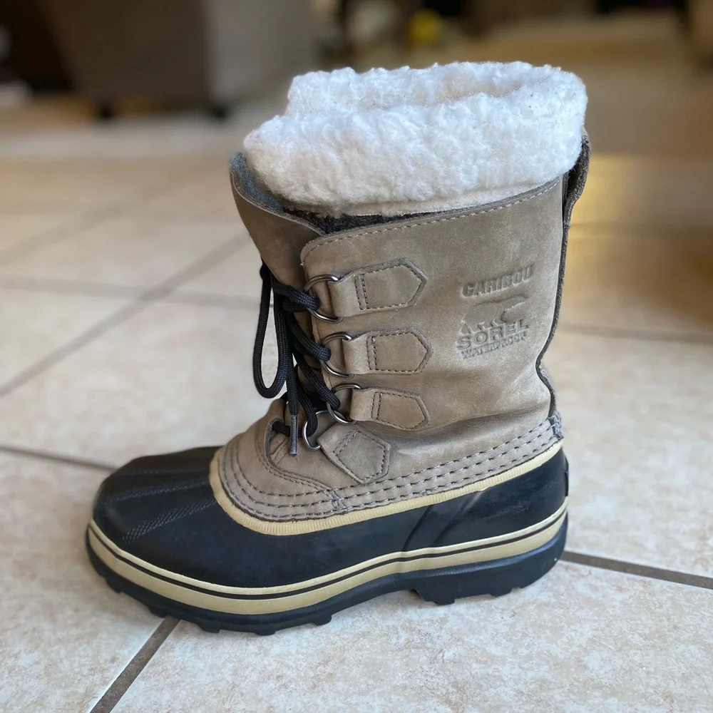 Sorel Caribou waterproof shearling lined snow boots size 7 - Picture 5 of 10